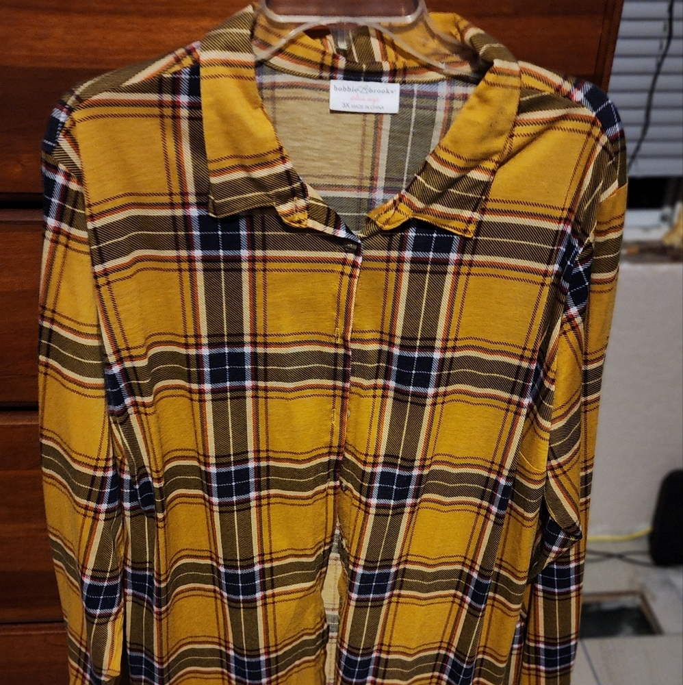 Bobbie Brooks Plaid Button Up Shirt. Size 3x
